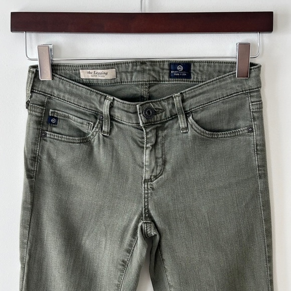 AG Adriano Goldschmied Women's Skinny Jeans in Olive Green - Picture 2 of 16